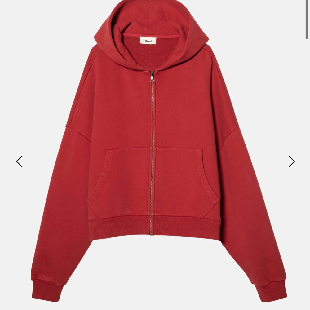NWT Elwood red Zip Rectangle Hoodie unisex